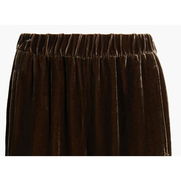 $288 Eileen Fisher Velvet Pull-On Lantern Ankle Pants | Sz M, Wren Brown - Picture 4 of 5